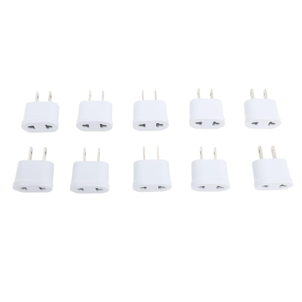 10PCS  To  Adapter Portable Travel Pure Copper 2 Prong Plug Converter for Cellphone Laptop Hair
