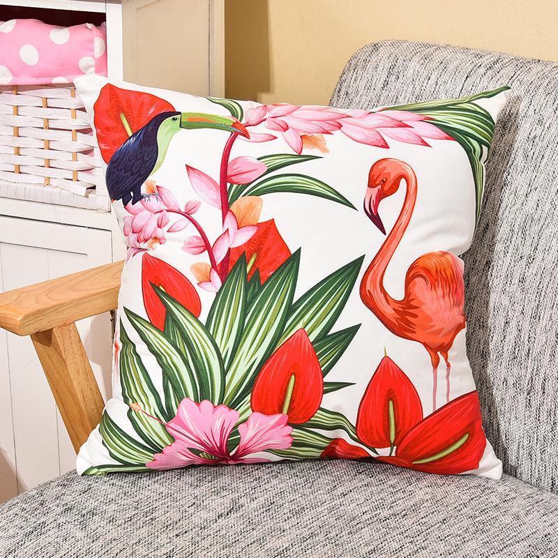 Small Fresh Flamingo American Pastoral Nordic Style Pillow Set Car Sofa Cushion Pillow Cover Does Not Include Pillow Core