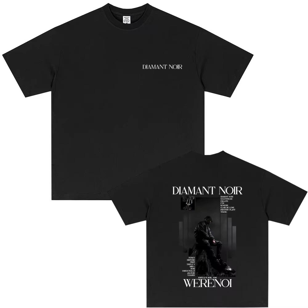 Hot Selling Rap Singer WeRenoi DiaUnisext Noir Album Tshirt 2026 Summer Unisexs Womens Hip Hop Cotton Fashion Pop Music Tshirt