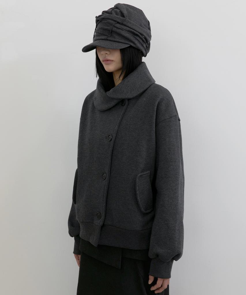 Peulleeoeob Soi Draped Cap (Fl-743_Charcoal)