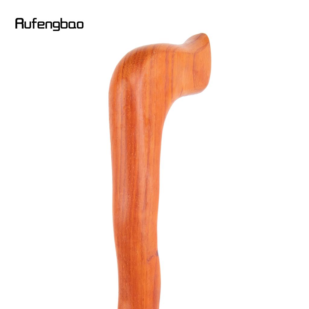 Orange Wave Wooden Single Joint Fashion Walking Stick Decorative Cospaly Cane Halloween Mace Crutch  Wand Crosier 92cm