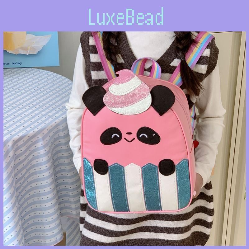 Panda Cartoon Line Girls Toddler Backpack With Fashion Sequins For School Use