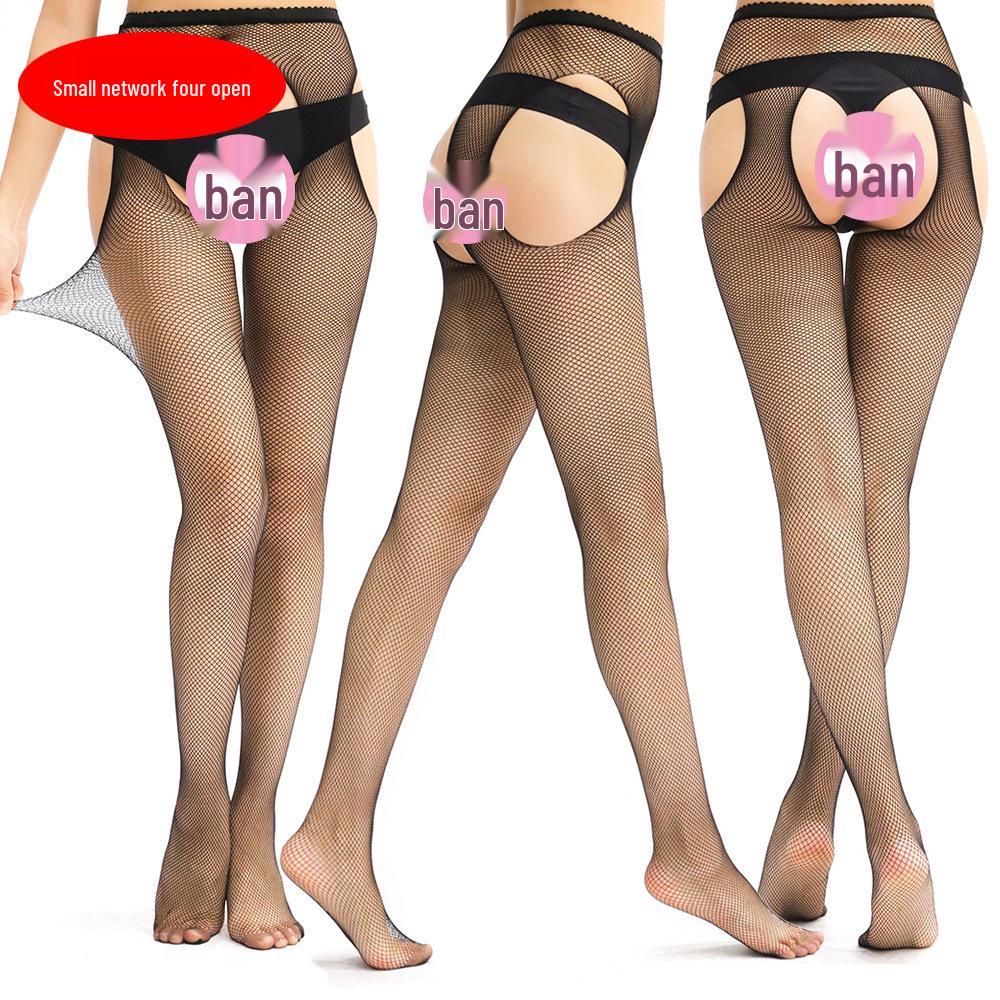 "Ciorapi Pantalon Mici cu Plasă și Croiala Deschisă - Ciorapi Tip Plasă cu Laturi Decupate pentru Ispită și Distracție Adultă"
