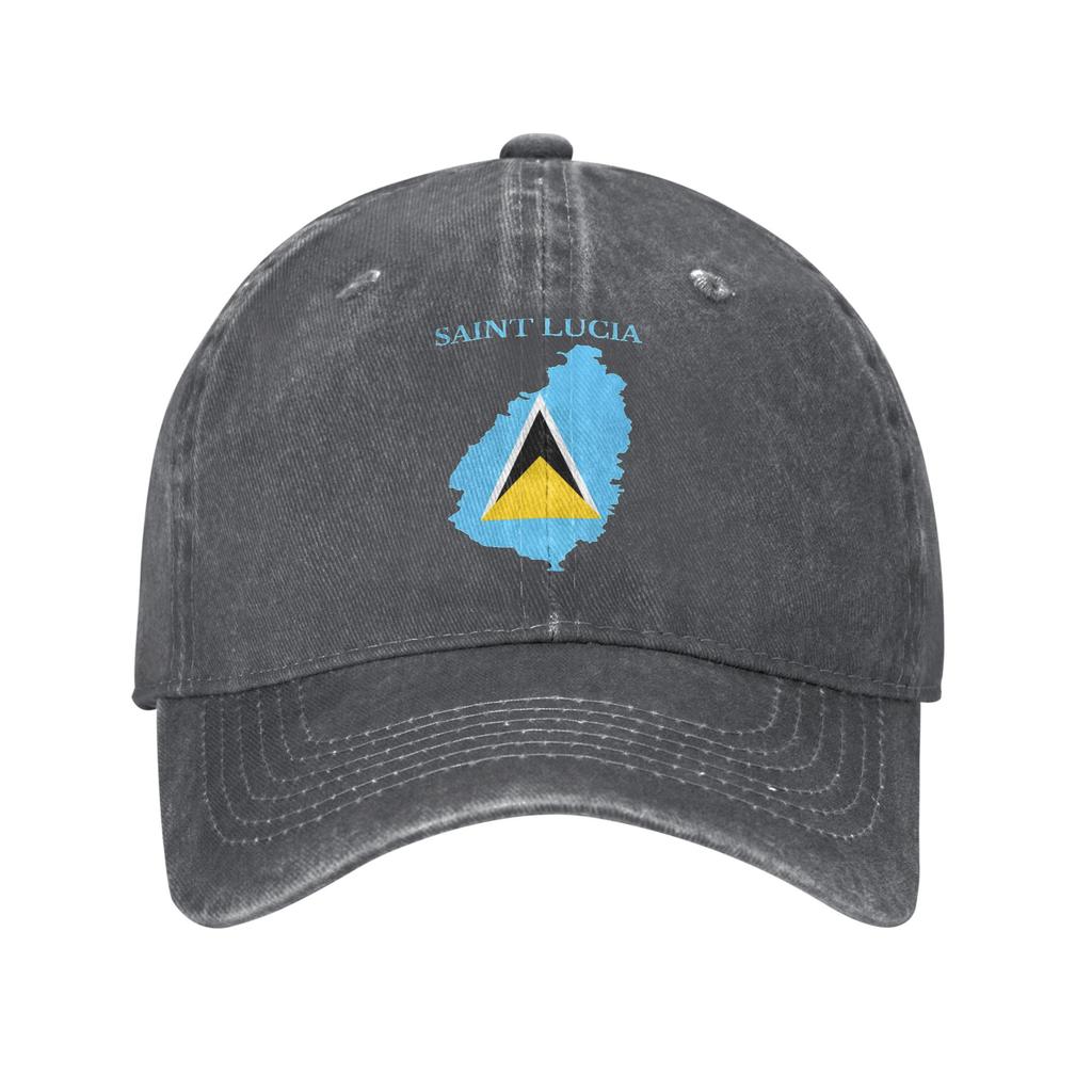Saint Lucia Flag Sun Baseball Cap  Men Adult Print Trucker Hat Summer Streetwear Running Hippie Hot Sale Snapback Cap