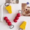 1Pcs Cute Beer Opener Kawaii Candied Haws Cheese Refrigerator Magnets Home Decor Kitchen Gadgets Cute Bottle Opener Key Chain