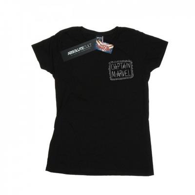 Womens/Ladies Captain Marvel Breast Patch Cotton T-Shirt
