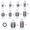 200Pcs Concave End Set Screw Set 304 Stainless Steel DIN916 Concave End Machine Rice Screw