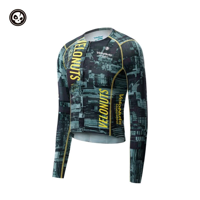 Mens Long Sleeve Cycling Jersey Breathable Quick Dry Road Bike Top Dust Green Small