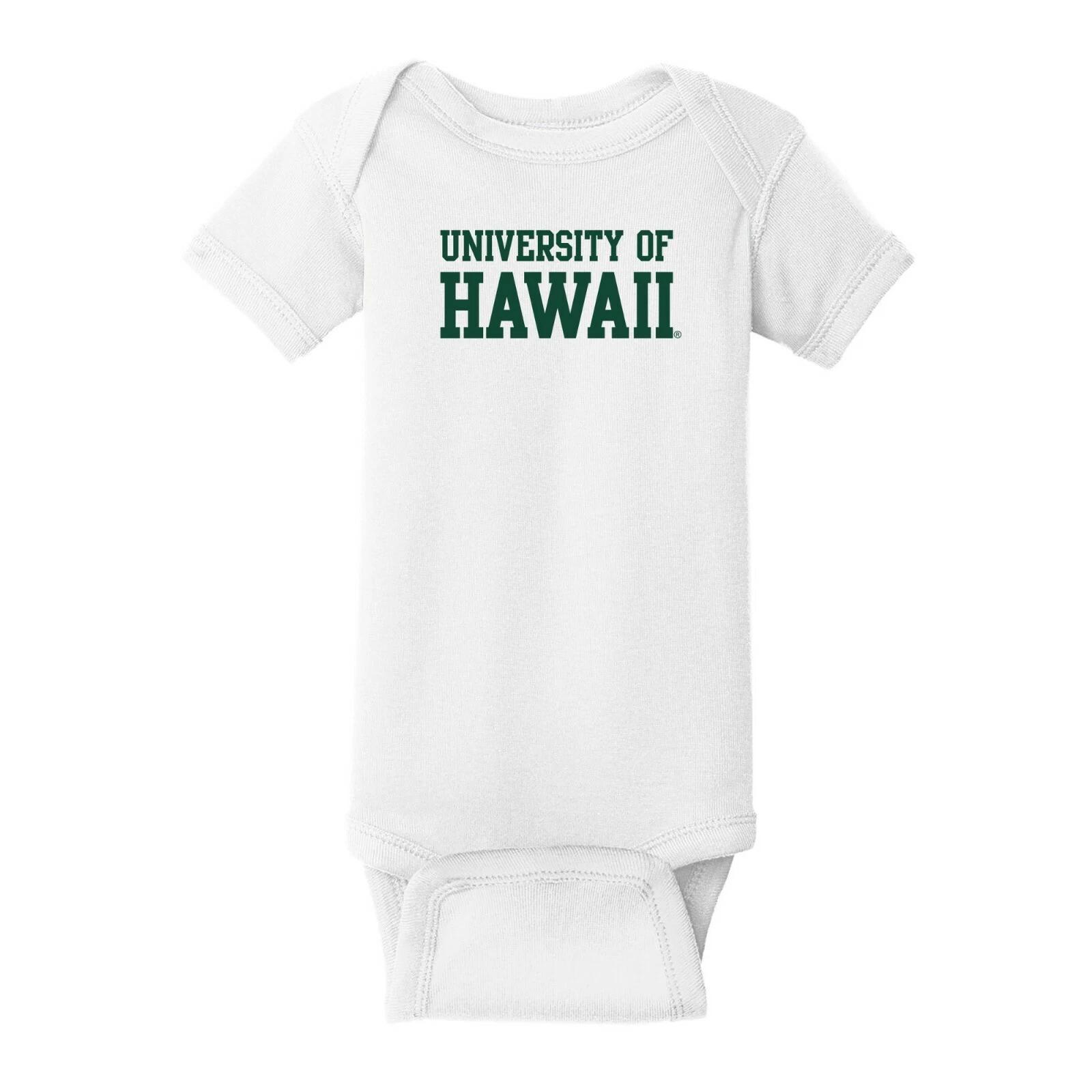 Hawaii Rainbow Warriors Basic Block Infant Creeper - White S