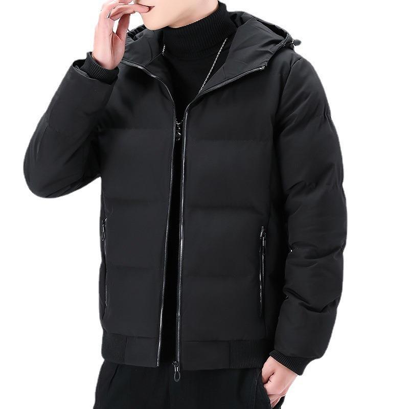 Winter New Trend Feather Rong Padded Jacket Men's Jacket Hooded Padded Jacket Thickened Large Size Men's Jacket