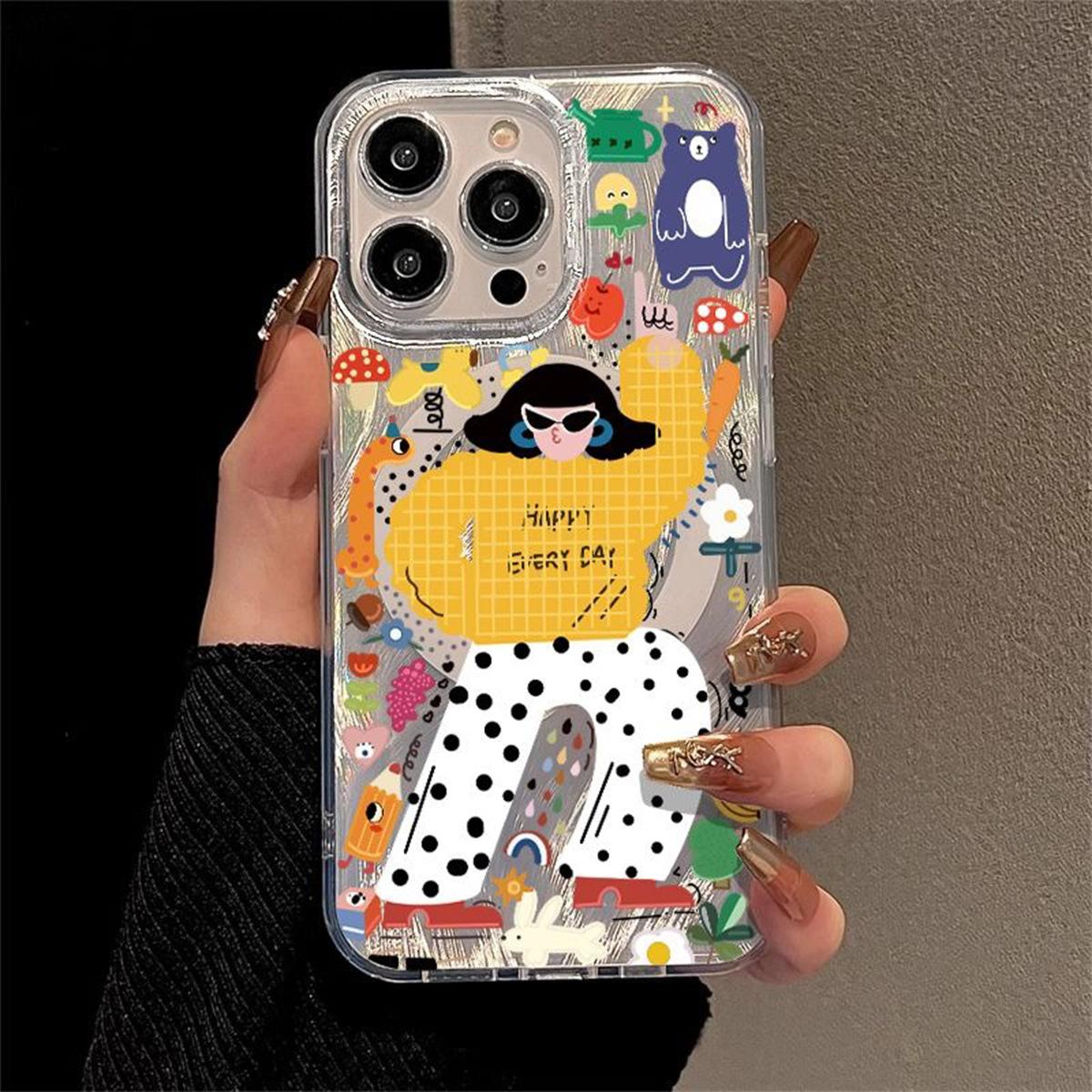 

Magnetic Mobile Phone Case Large Hole Feather Yarn Imd Magnetic Case for Apple Protective Case For iPhone 16PROMAX