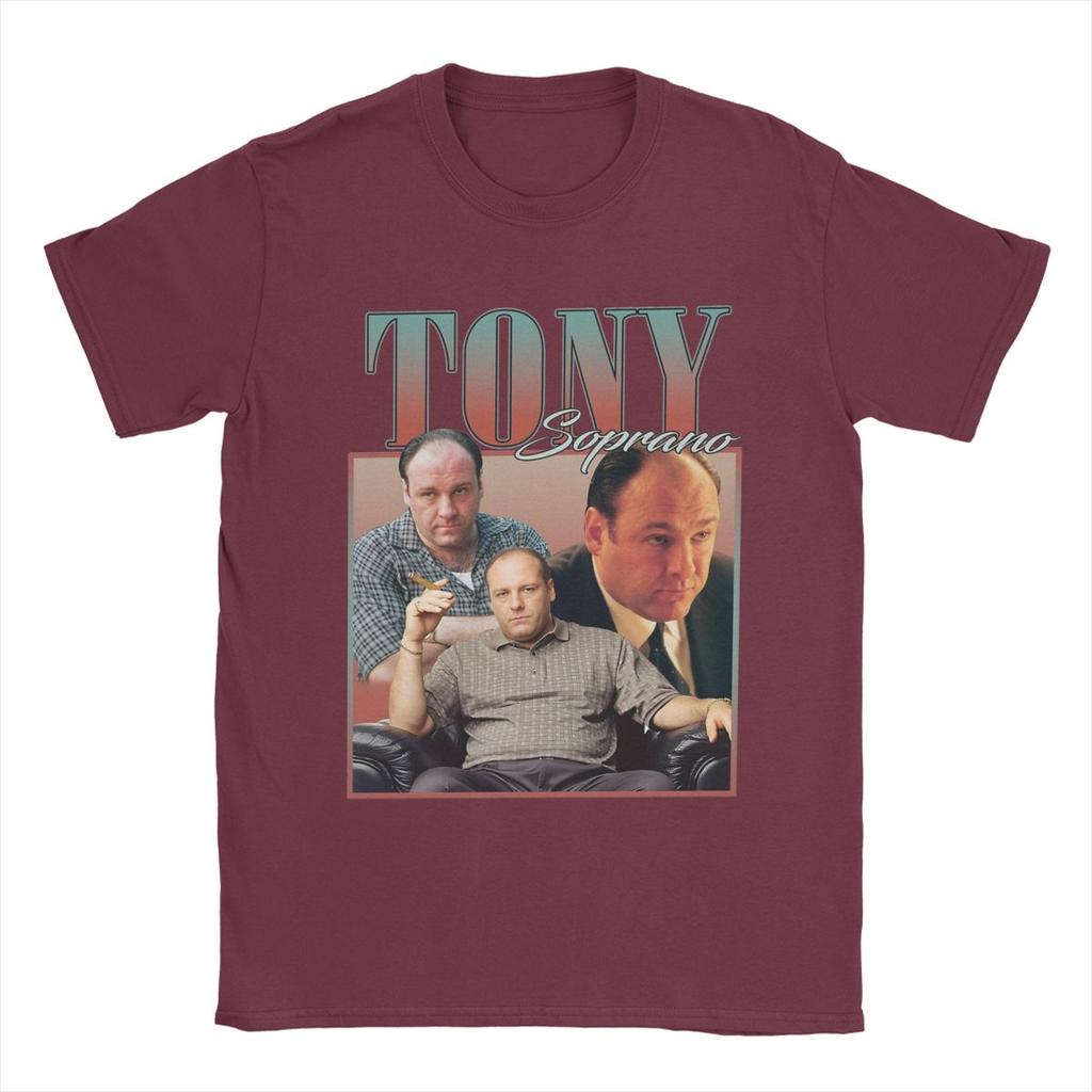 Novelty Tony Soprano Movie T-Shirt for Men Crewneck Cotton T Shirt Short Sleeve Tees Gift Idea Clothing