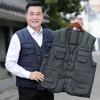 Middle-aged and Elderly Dad's Multi-pocket Vest Fishing Vest Autumn and Winter Warm Cotton Vest Outdoor Wear Men's Sleeveless Jacket