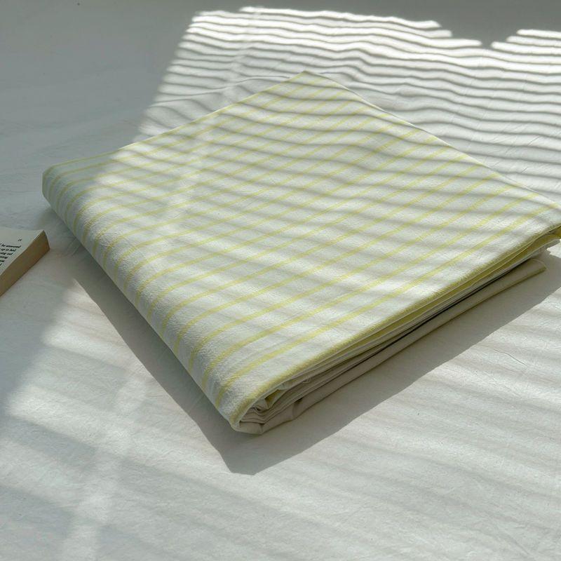New Solid Minimalist Washed Striped Bed Sheet, Soft Bedding for Single Double Student Dormitory Home