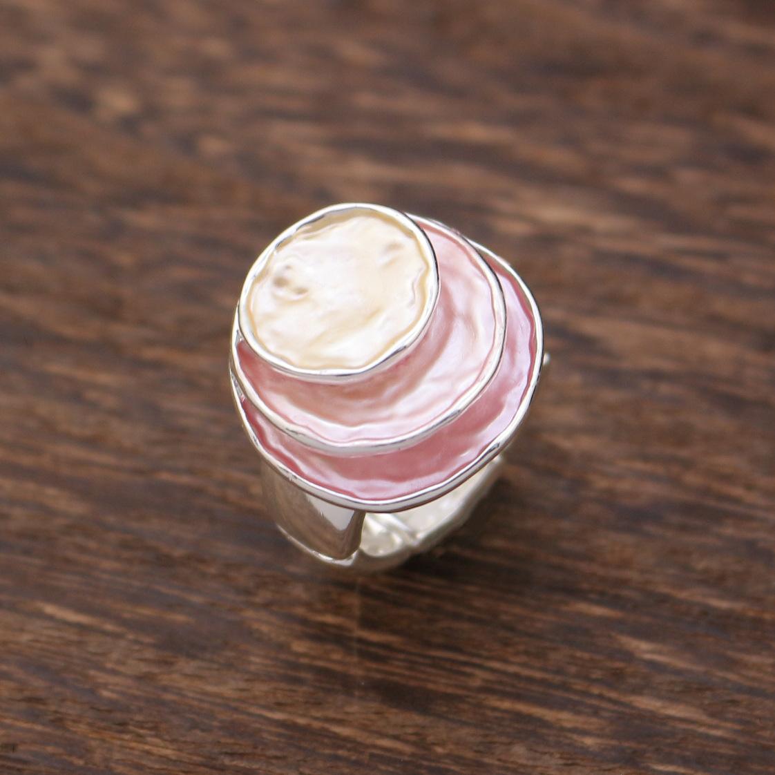 

Цветная масляная живопись трехслойное круглое эластичное кольцо для торта, женское универсальное трехслойное круглое полое кольцо Elastic rope adjustable