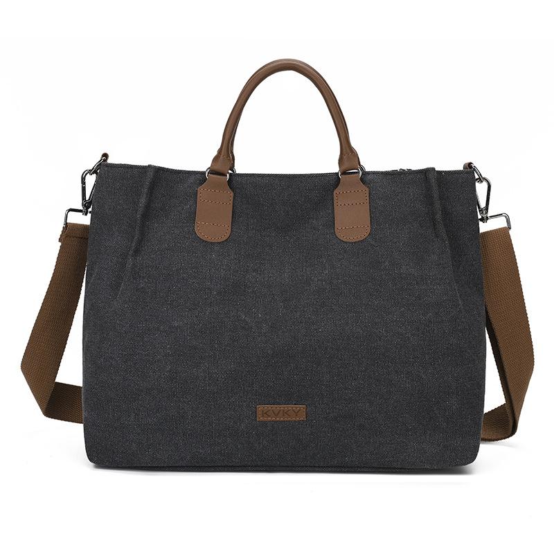 Канвас Сумка Для Поездок Большая Вместимость Сумка Через Плечо Женская Сумка-Тоут чёрный