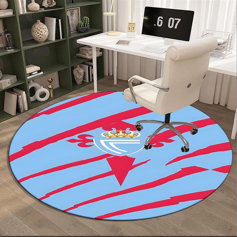 Celta Vigo Crest Design Round Rug for Livingroom,Bedroom, Palyroom, Chair Rug, Area rug, Circle Carpet, Large Size Fan Christmas gift
