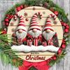 Adorabil Gnomi Roz Crăciun Semn din Lemn, Merry Christmas Semn Rotund pentru Decor Agățat de Perete Ușă din Față, Decorațiune Ideală de Crăciun