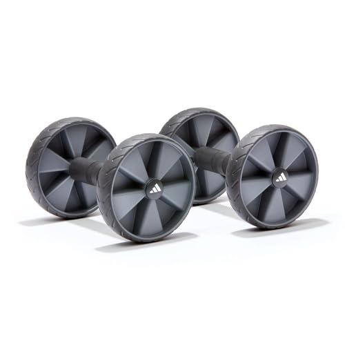 adidas Core Roller for Abdominal and Chest Training, Double Accelerator Roller, Gray (ADAC-11604GR)