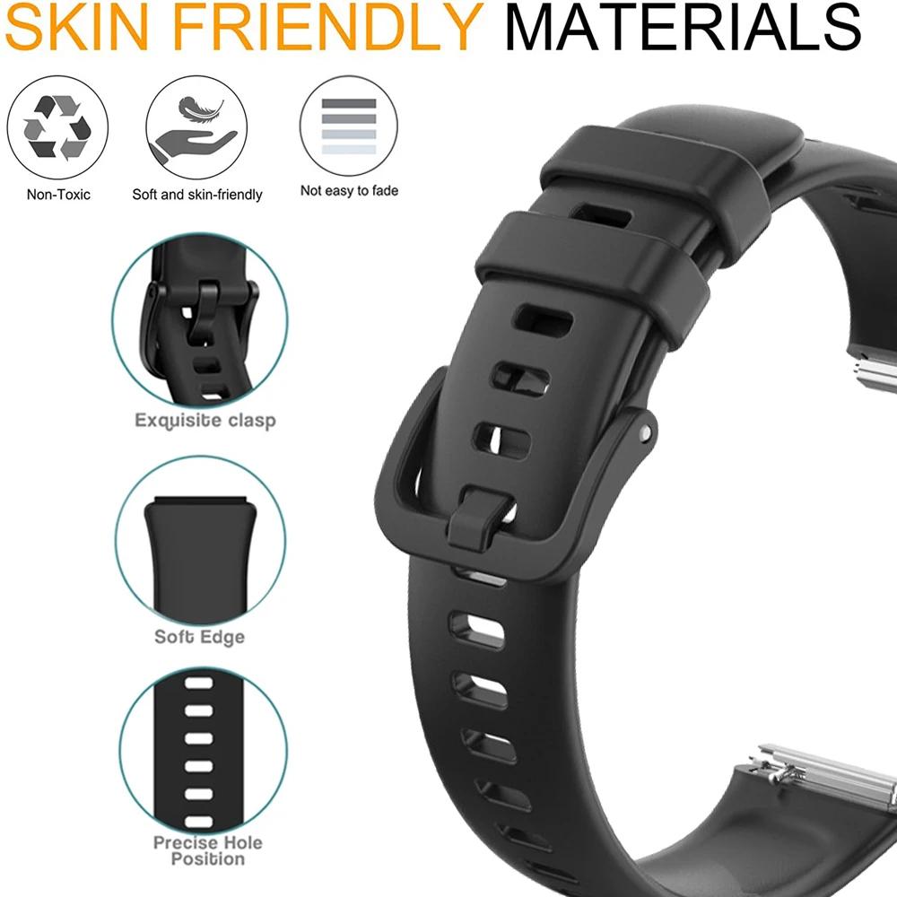 Soft Silicone Strap For Huawei Band 7 Accessories Replacement Bracelet Screen Protector Case Wristband Fitness Correa Bracelet