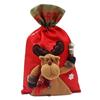 Linen Christmas Gift Bags 3D Drawstring Candy Bags Unique Cute Pattern Gift Bag  Home Decor