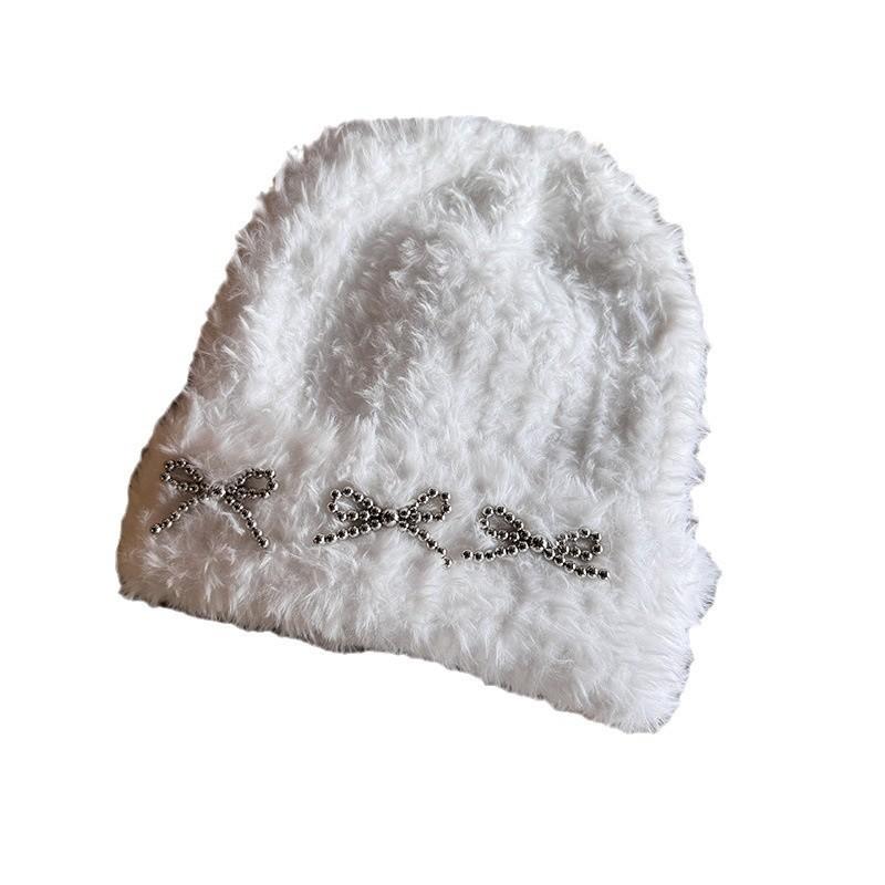 Knitted Winter Hat For Women With Plush Material And High Top Design For Cold Weather Comfort
