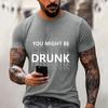 Men's Quirky Casual Loose Fit Letter Print T-Shirt for Daily Wear