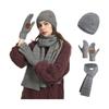 Winter Scarf Hat Gloves Set Acrylic Fibre Warm Accessories For Skiing Hiking Outdoor Activity Cold Weather Essential