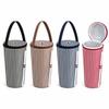 Cloth Bubble Tea Cup Sleeve Striped Pattern Thermal Insulation Drink Cup Carrier Portable Structure Carry Handle