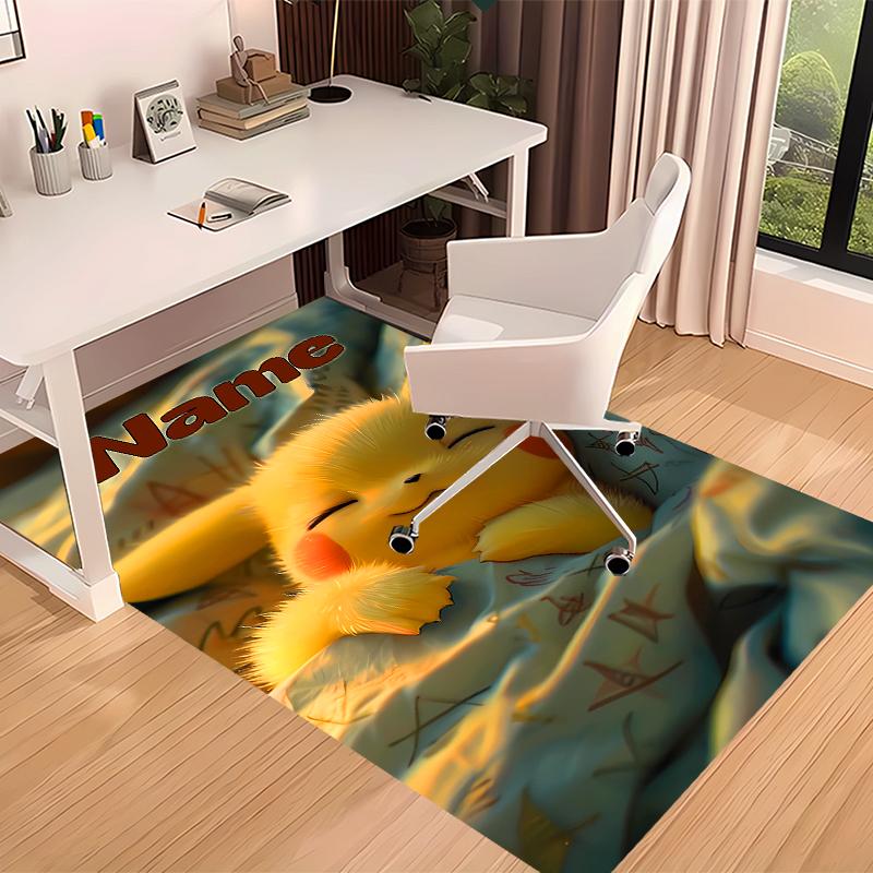 Custom personalization Pokémon Pikachu Print Area Rug - Soft, Washable Non-Slip Indoor Mat,Living Room,Home&Office Decorative Rug