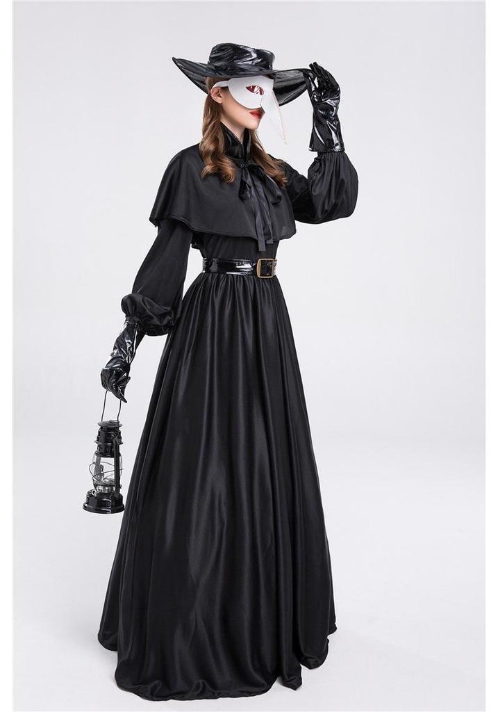 Costume da Medico della Peste Steampunk Corvo per Halloween con Becco Lungo