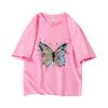 Y2kColorful Butterfly Ink Splash Oversized Short Sleeve O Neck T Shirt Graphic Print 100 Cotton 2000s Women Tops clothes Summer