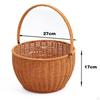 Picnic Basket with Handle Imitation Rattan Storage Reusable Compact Organizer for Tabletop