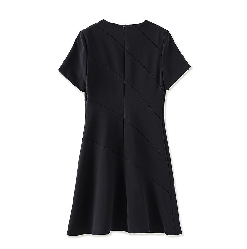 Elegant Minimalist Round Neck Short Sleeve Women's Summer Dress