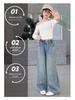Girls' Rhinestone Straight-Leg Slim Fit Jeans - Spring 2026 Collection for Middle and Big Kids