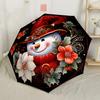 Merry Christmas Wreath Automatic Umbrella with 8-Rib Lightweight All-Season Travel Fashion Lovers Luxury Gift for Birthday Christmas Wedding