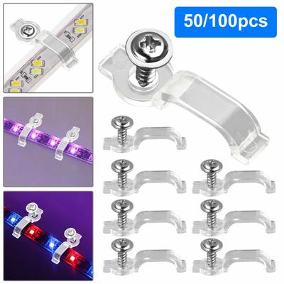 For 5050 LED Strip Light Bar 50*Clips+50*Screws/100*Clips+100*Screws Ultra-Thin
