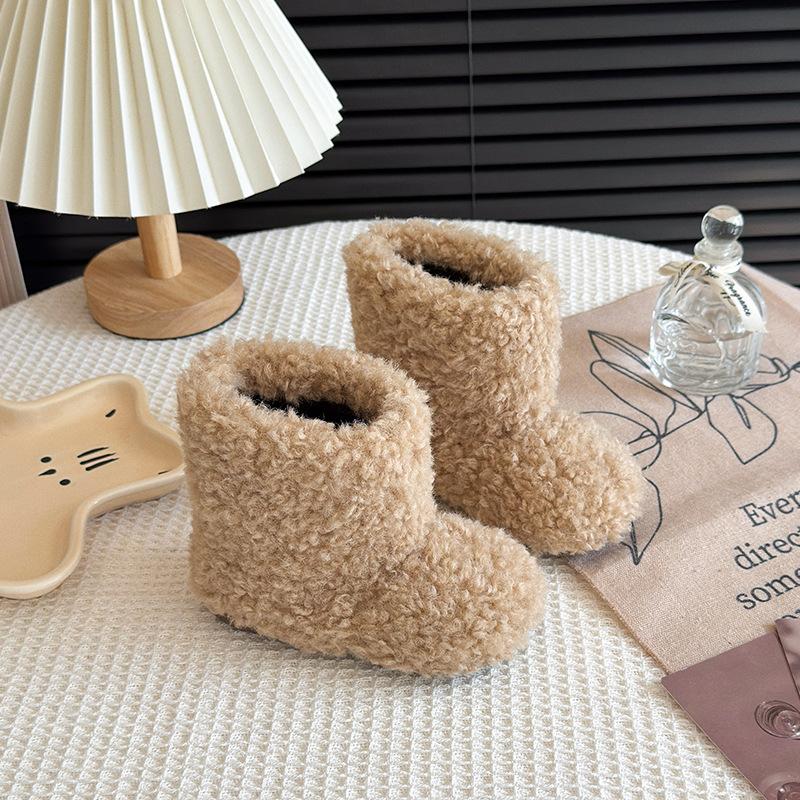 

Girls Snow Boots New Winter Model Children s Furry Shoes with Fleece Lining for Little Girls, Warm Baby Cotton Boots 21 хаки