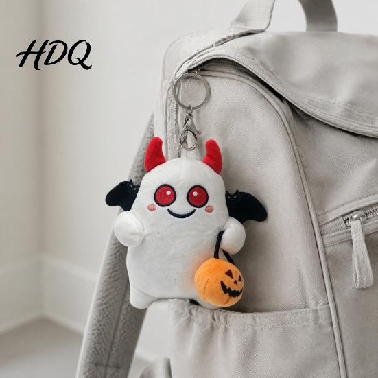 Cute Ghost Keychain Pendant Halloween Plush Keychain Spooky Stuffed Toy for Backpack Gift Party Keys Soft Mini Doll Bag Charm Festive Kids