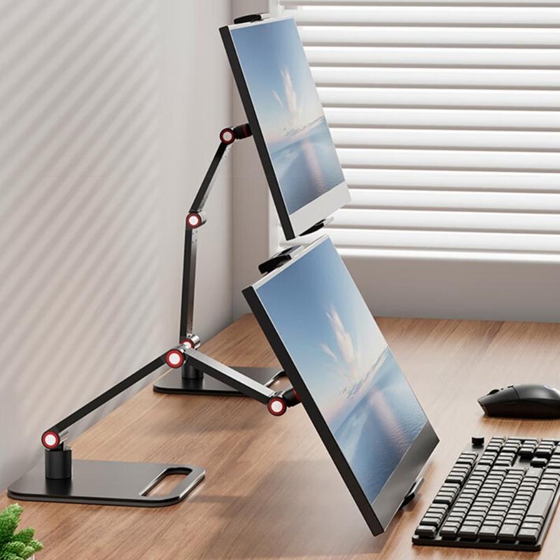 Heavy Duty Portable Monitor Stand Mount For Devices 360°Rotation Adjustment Height Aluminum Construction Holder