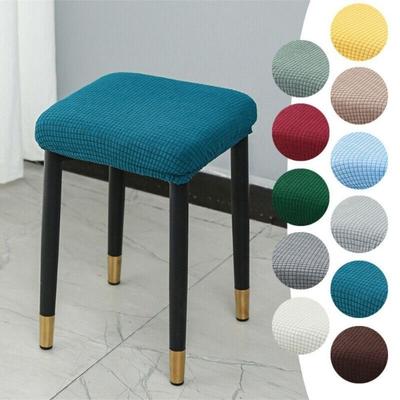 Plaid Square Seat Cover Thickened Chair Cover Small Stool Cover  Household