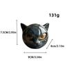 Gift Home Office Desktop Decoration Black Cat Stone Figurine Resin Cat Head Healing Stone Marble Texture Cat Stone Keepsake