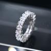 Neue Trendy Frauen Hochzeit Ewigkeit Ringe Voller Zirkonia Hochwertige Aussage Schmuck Silber Farbe Ring