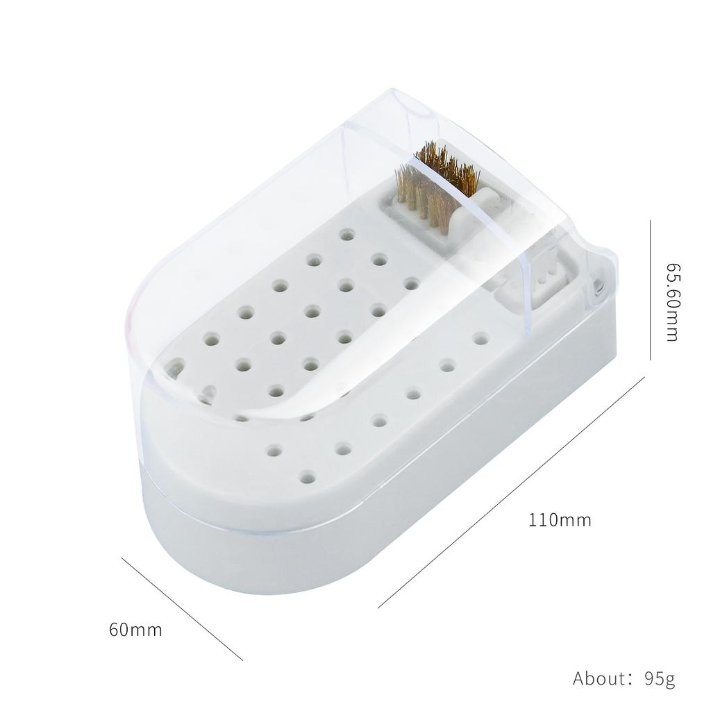 30-Hole Nail Polish Head Storage Box, Polishing Head Display Rack, Drill Bit Storage, Finishing Box, Nail Tool.