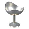 Distinctive Footed Dessert Bowl with Irregular Border and Distressed Steel Finish for Cold Sweet and Light Fare Service