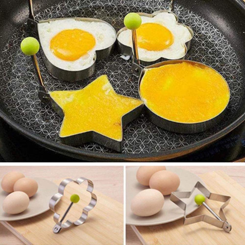 Edelstahl Typ 5 Stück Omelett Formmaschine Omelettform Pfannkuchen Omelett Kochwerkzeuge Küchenzubehör Kleine Werkzeuge