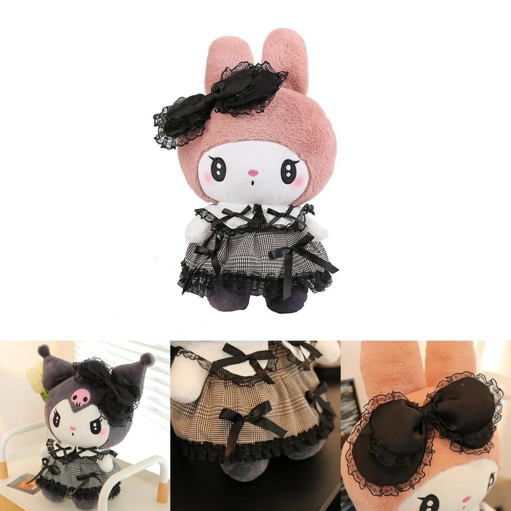 Sanrio Kuromi Mymelody Gothic Plush Toy Soft Stuffed Lolita Dress Doll For Kids Gift!