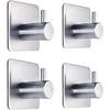 Stainless Steel No-Punch Wall Hook for Door, Clothes, or Hat - Traceless, Strong Adhesive, Single Hook