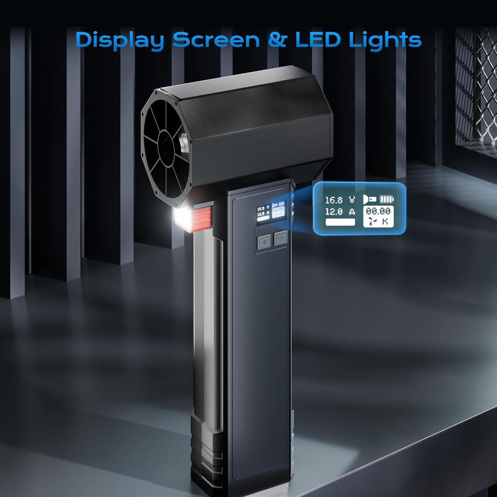 Durable And Safe Booster Portable Turbo Fan With Led Lighting Powerful Air Blower Brushless Durable High-Speed Powerful 4000Ma 1600G