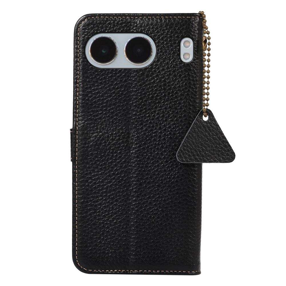 For OnePlus Nord 4 Case RFID Blocking Litchi Texture Genuine Cow Leather Phone Cover